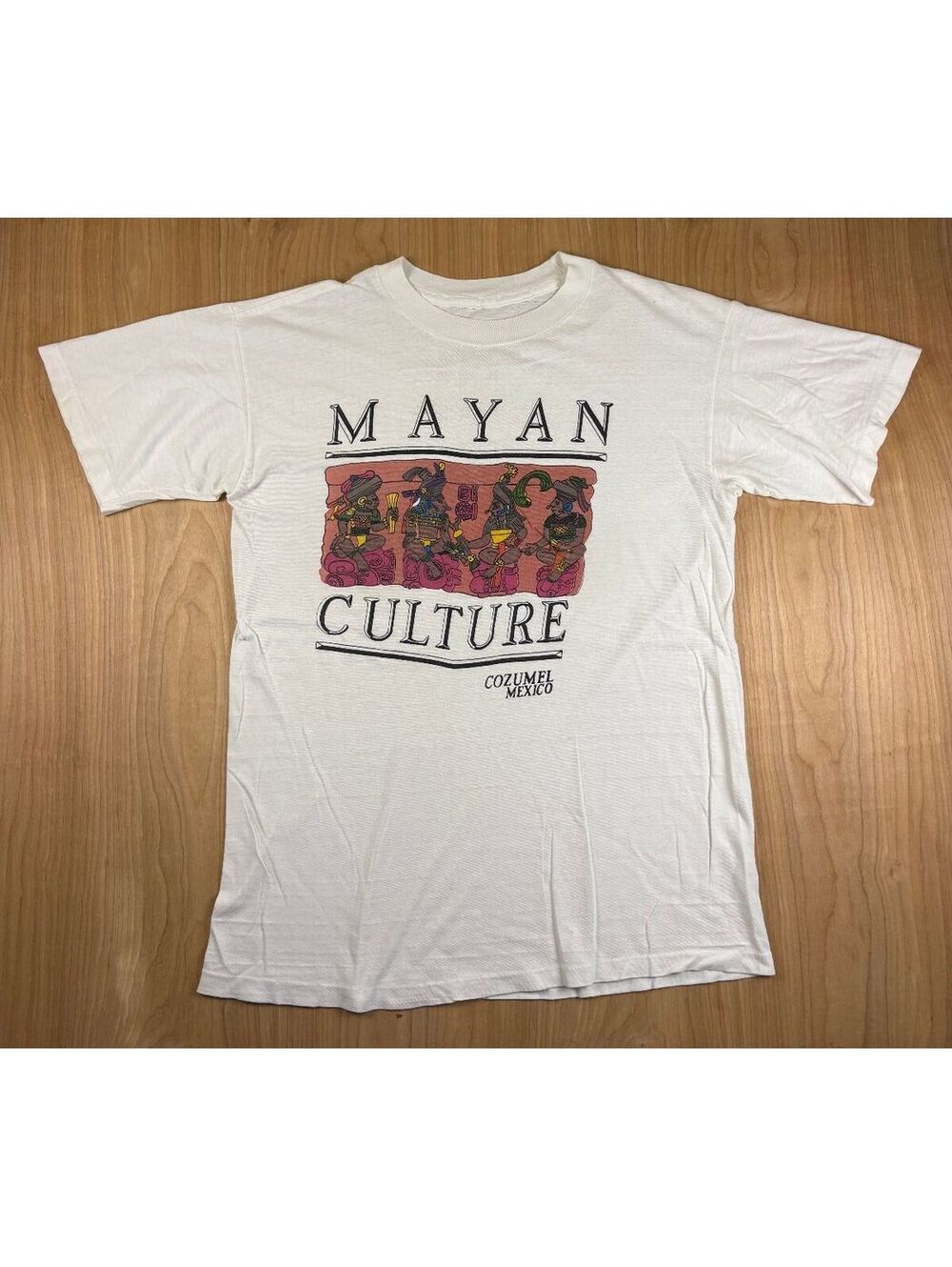 Vintage 80s Mayan Cozumel Mexico tshirt Single Stitch dieties colorful tourist